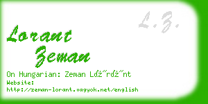 lorant zeman business card